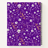 Eleganter Lila Wilder Blume Personalisierter Name Notizblock (Rückseite)