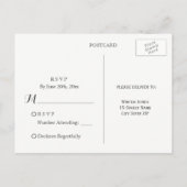 Eleganter Lila Winter Floral Wedding RSVP Einladungspostkarte (Rückseite)