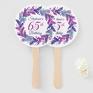 Eleganter Lila Wreath Pink 65. Geburtstag Fächer