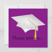 Eleganter Lila Zebra Abschluss Einladung (Rückseite)