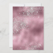 ELEGANTER LILAC GLITZER FLORARAL NAVY WEDY EINLADUNG (Rückseite)