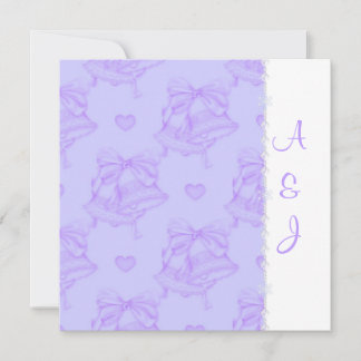 ELEGANTER LILAC WEDD BELLS INVITATION SQUARE EINLADUNG