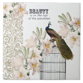 Eleganter Lilien-Pfau Fliese (Vorderseite)