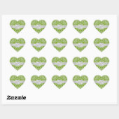 Eleganter Limon Damask Heart Wedding Sticker (Blatt)