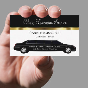 Eleganter Limousinen-Chauffeur-Service Visitenkarte