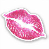 Eleganter Lipstick Kiss Pink Fashion Lips Makeup Aufkleber (Vorderseite)