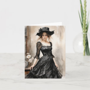 Eleganter Little Black Dress Vintager LBD-Stil Karte