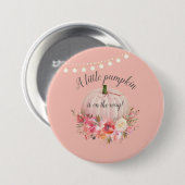 Eleganter Little Pumpkin on Way Baby Shower Button (Vorne & Hinten)