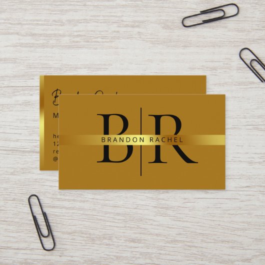 Eleganter Logo QR Code Goldgradientendivider qr Co Visitenkarte (Vorderseite/Rückseite Beispiel)