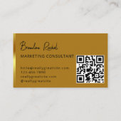 Eleganter Logo QR Code Goldgradientendivider qr Co Visitenkarte (Rückseite)