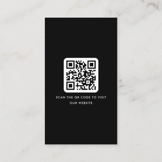 Eleganter Logo QR Code Grauer Farbverlauf schwarz Visitenkarte (Rückseite)
