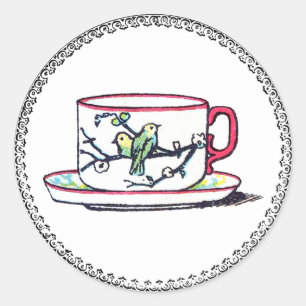 Eleganter Logocoffee oder Tee-Tee-Tee Runder Aufkleber