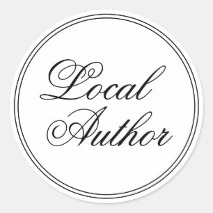 Eleganter lokaler Autor White Black Runder Aufkleber
