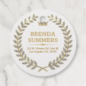 Eleganter Lorbeerkranz aus Gold Geschenkanhänger (Rückseite)