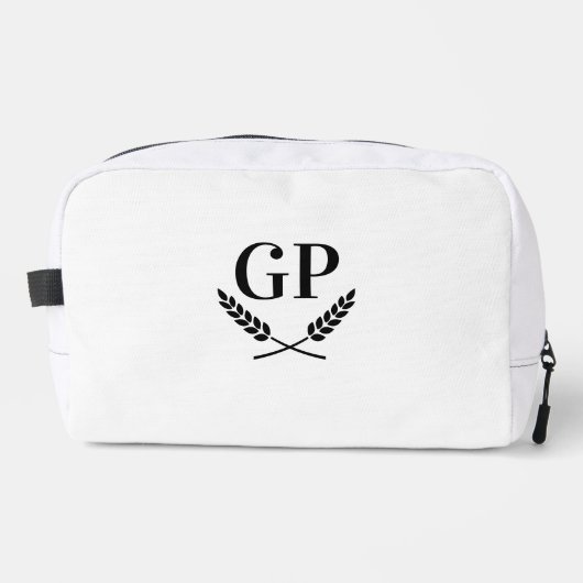 Eleganter Lorbeerlogos-Wappen-Logobeutel Waschbeutel (Vorderseite)