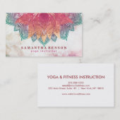 Eleganter Lotos-Blumemandala-Logo-Yoga-Lehrer Visitenkarte (Vorne/Hinten)