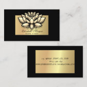 Eleganter Lotus Beruflich, Imitate Gold Frame Blac Visitenkarte (Vorne/Hinten)