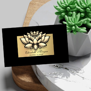 Eleganter Lotus Beruflich, Imitate Gold Frame Blac Visitenkarte