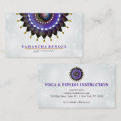 Eleganter Lotus Blume Logo Yoga Lila Hintergrund Visitenkarte (Vorne/Hinten)