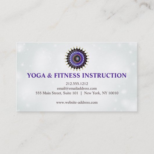Eleganter Lotus Blume Logo Yoga Lila Hintergrund Visitenkarte (Rückseite)