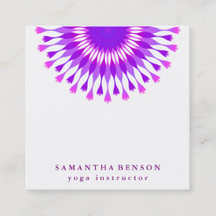 Eleganter Lotus Blume Logo Yoga Weißer Hintergrund Quadratische Visitenkarte