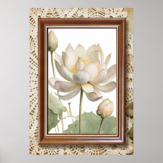 "Eleganter Lotus-Blumen-Wandkunst-Druck" Poster