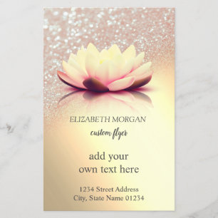 Eleganter Lotus Glitter Gold Flyer