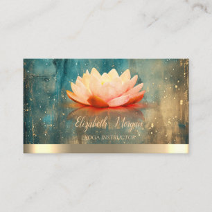 Eleganter Lotus-Gold-Streifen-Grunge-Yoga-Instruct Visitenkarte