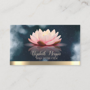 Eleganter Lotus Gold Streifen Navy Blau Yoga Visitenkarte