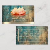 Eleganter Lotus Gold Stripe Grunge Yoga Instructor Visitenkarte (Vorne/Hinten)