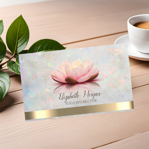 Eleganter Lotus-Goldstreifen-Yoga-Opal Visitenkarte