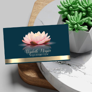 Eleganter Lotus Goldstreifen Yoga Visitenkarte