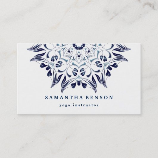 Eleganter Lotus-Logo-Yoga-MeditationWellness Visitenkarte (Vorderseite)