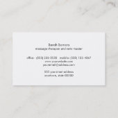 Eleganter Lotus Massage Therapist für Naturgesundh Visitenkarte (Rückseite)