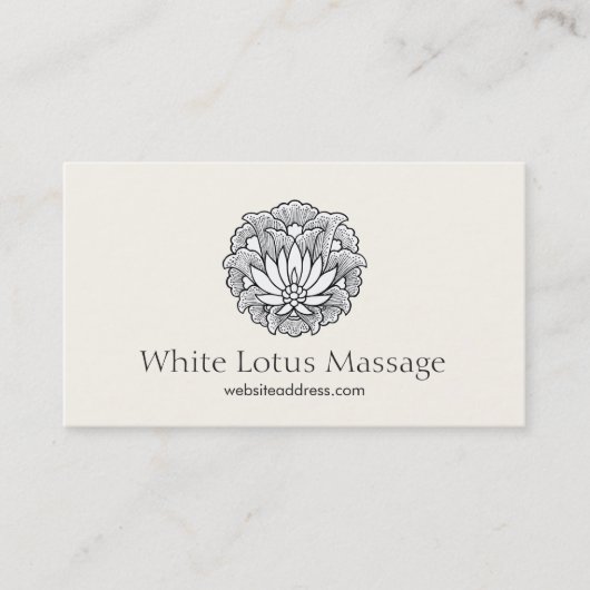 Eleganter Lotus Massage Therapist für Naturgesundh Visitenkarte (Vorderseite)