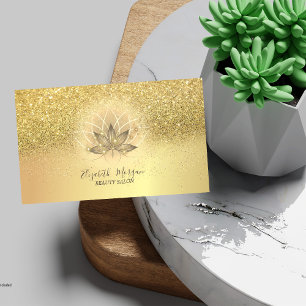 Eleganter Lotus-Sparkling-Konfetti-Glitter Visitenkarte