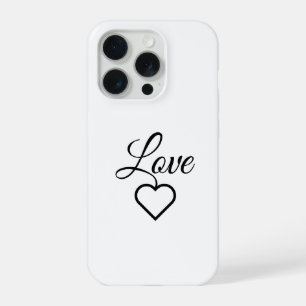 Eleganter Love-Heart-Typografie-Case iPhone 15 Pro Hülle