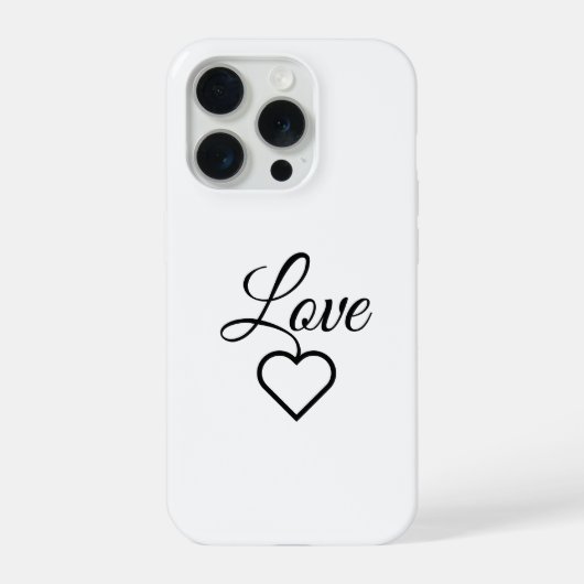 Eleganter Love-Heart-Typografie-Case iPhone Hülle (Rückseite)