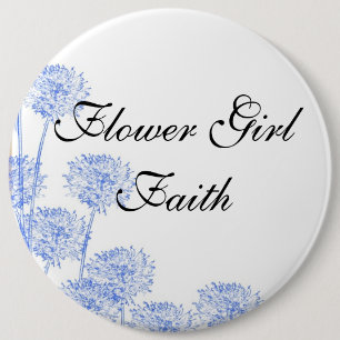 Eleganter Löwenzahn blüht Blumen-Mädchen-Hochzeit Button