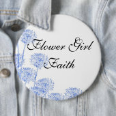 Eleganter Löwenzahn blüht Blumen-Mädchen-Hochzeit Button (Beispiel)