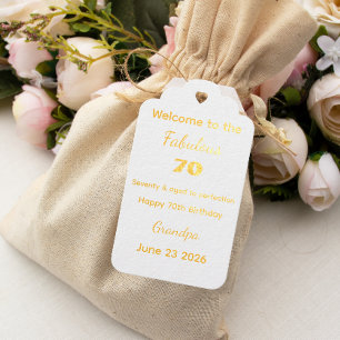 Eleganter lustiger Spruch zum 70. Geburtstag  Geschenkanhänger