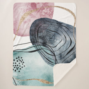 Eleganter luxuriöser abstrakter Boho-Stil Sherpadecke