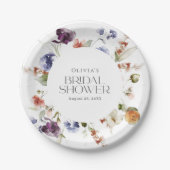 Eleganter luxuriöser Blumen-Brautjungfernabend Pappteller (Vorderseite)