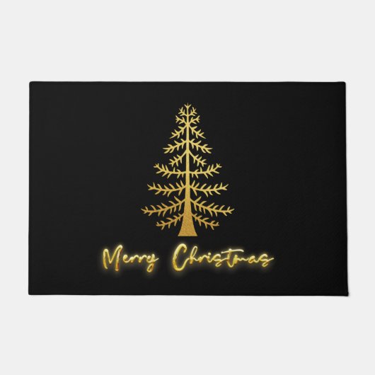 Eleganter luxuriöser glänzender Goldbaum aus Glitz Fußmatte (Vorderseite)