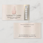 Eleganter luxuriöser metallischer Perlnagelsalon Treuekarte (Vorne/Hinten)