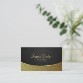 Eleganter Luxus Black and Gold Damask Visitenkarte (Stehend Vorderseite)