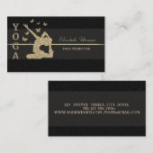 Eleganter Luxus Black Glitzer Girl Yoga Instruktor Visitenkarte (Vorne/Hinten)