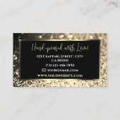 Eleganter Luxus Black Golden Sparkling Glitzer Visitenkarte (Rückseite)