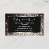 Eleganter Luxus Black Golden Sparkling Glitzer Visitenkarte (Rückseite)