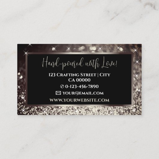 Eleganter Luxus Black Golden Sparkling Glitzer Visitenkarte (Rückseite)